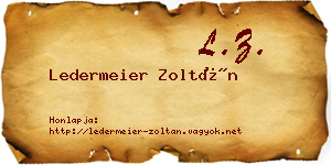 Ledermeier Zoltán névjegykártya